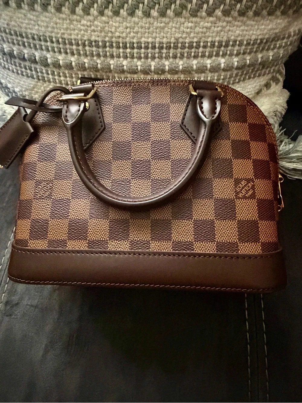 Louis Vuitton Damier Ebene Alma BB Satchel - Brown
